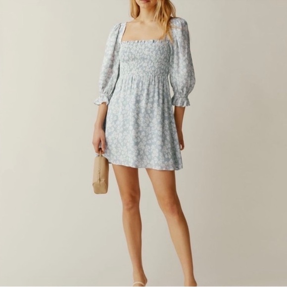 REFORMATION smocked mini dress Zaria - Picture 7 of 7